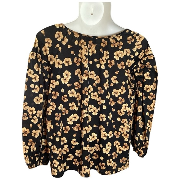 Ava & Viv Black and Brown Floral Top Size 3X - Picture 2 of 8